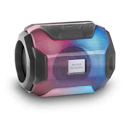 Mars Gaming MSBAX, Altavoz Bluetooth RGB, Compacto,10W, USB/MicroSD/Radio, Negro