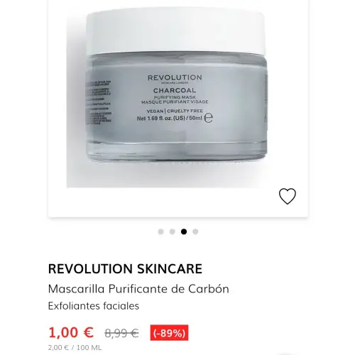 Mascarilla Purificante de Carbón -89%