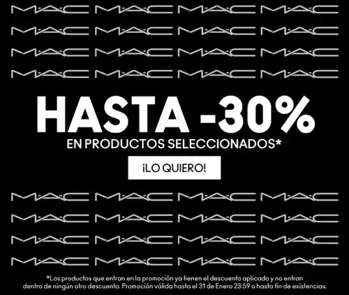 MAC Cosmetics hasta 30% de descuento