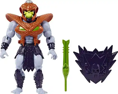 Masters of the Universe Masters del Universo MOTU Skeletor con armadura serpiente Figura de acción con accesorios, juguete +6 años (Mattel HKM68)