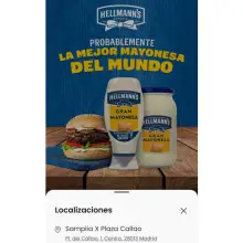 Mayonesa Hellman's GRATIS con Samplia (Madrid)