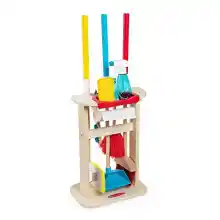 Melissa & Doug Juego De Limpieza Lux Para Niños, Juego de imitación con accesorios para barrer, desempolvar y fregar, Juguete Montessori, Juego creativo, Regalo para niños y niñas de 3 años y más
