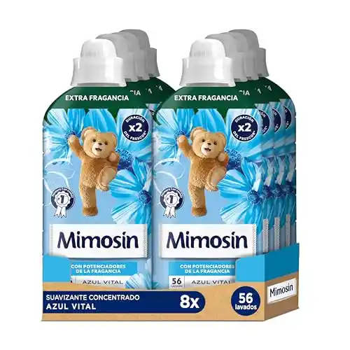 Mimosín Suavizante Concentrado Azul Vital, 8 x 56 lavados