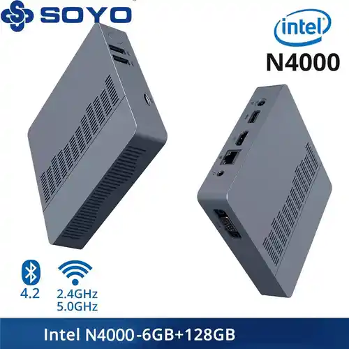Mini PC M2 Air, 6GB de RAM, EMMC 128GB, Intel N4000, Windows 11 Pro, compacto e Ideal para el hogar, negocios y juegos