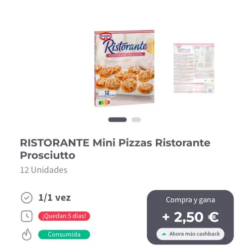 Mini pizzas ristorante por menos de 1€ , Reembolso gelt