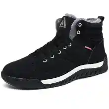 Mishansha Botas de Nieve para Hombre Cálido Antideslizante Zapatos de Invierno Cómodo Botas Atadas Senderismo Trekking Botines, Negro 39