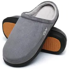 Mishansha Zapatillas Casa Hombre Invierno Pantuflas Mujer Invierno Zapatillas de estar por Casa Antideslizantes Memory Foam Slippers Francés Gris, Gr.46 EU