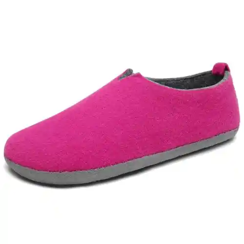 Mishansha Zapatillas Casa Mujer Invierno Zapatillas de Casa con Suela de Fieltro Cerradas Pantuflas Unisex Interior Cómodas Antideslizante Rosa,Gr.T 37