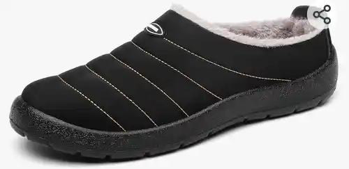 Mishansha Zapatillas de Estar por Casa Mujer Hombre Invierno Zapatos de Casa con Cómodas Forro de Cálidas - Suela Antideslizante para Exterior e Interior, Tinta Negro, 39 EU