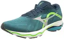 Mizuno Wave Ultima 13, Zapatillas Hombre, Blue Silver Greenecko, 43 EU