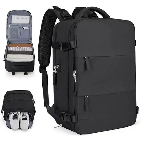 Mochila de cabina 2025 con carga USB y antirrobo. Ideal para vuelos.