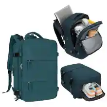 Mochila de viaje impermeable antirrobo con puerto USB y compartimento para zapatos