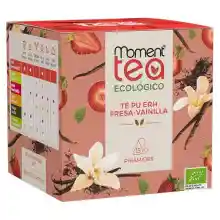 Moment Tea- Té Pu Erh Fresa-Vainilla Ecológico estuche de 15 pirámides de 2g