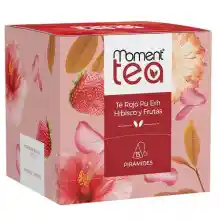 Moment Tea- Té Rojo Pu Erh, Hibisco Y Frutas estuche de 15 pirámides de 2g