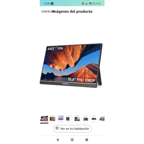 Monitor Portátil de 15,6" 1920 × 1080 con Soporte, Segunda Pantalla ultradelgada