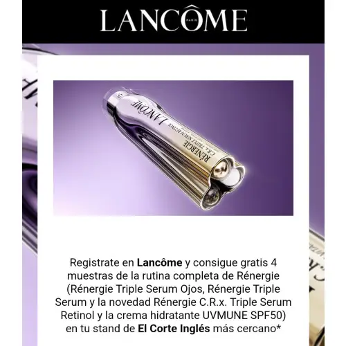 Muestra gratis a recoger de Lancôme (El corte inglés)