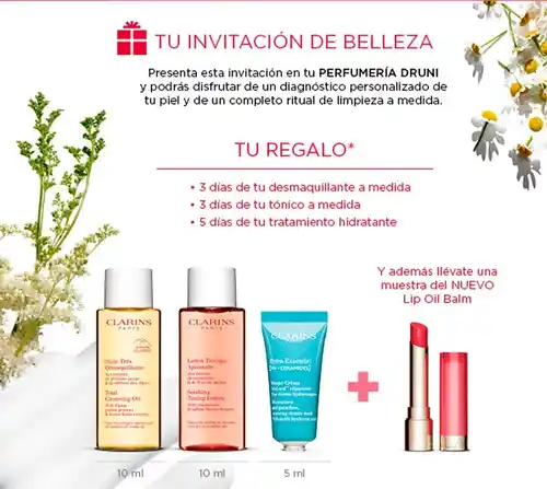 Muestras GRATIS de Clarins a recoger en Druni