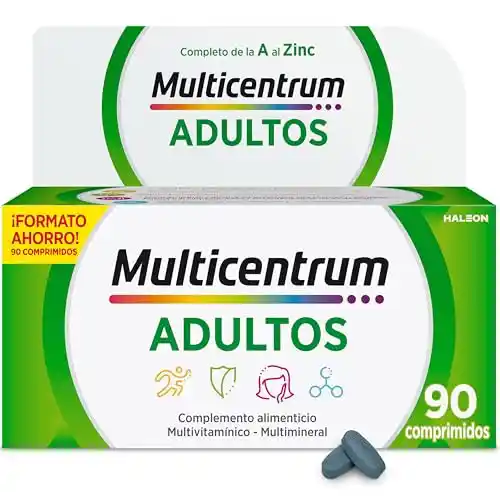 Multicentrum con 13 vitaminas y 11 minerales para adultos y adolescentes