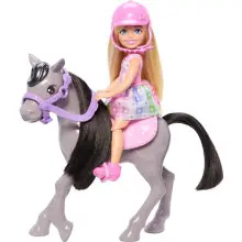 Muñeca Barbie Chelsea con poni y accesorios incluidos.