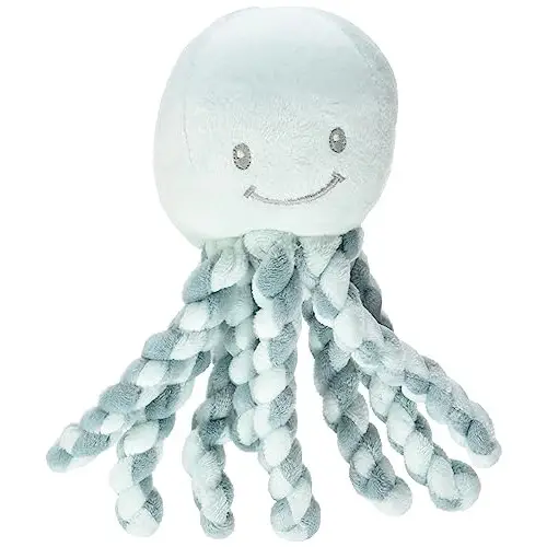 Nattou 879255 - Peluche Musical de Pulpo, Melodía "La-Le-Lu", Para recién nacidos y prematuros, 23 cm, Verde menta