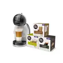 NESCAFÉ DOLCE GUSTO Mini Me Máquina de Café de Cápsulas para Café Espresso con 3 packs de café, EDG155.BG, 0,8 L, Color Negro, Gris