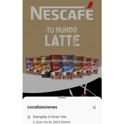 Nescafe Latte GRATIS con Samplia (Madrid)