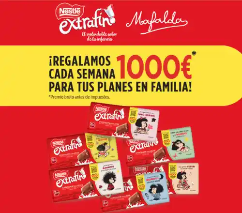 Nestlé ultrafino sortea 1.000€ cada semana (Sorteo por compra)