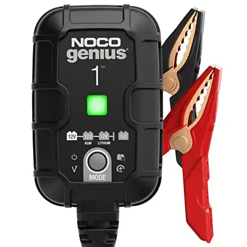 NOCO GENIUS1: Cargador de Batería 1A, 6V y 12V, Mantenedor y Desulfatador para Baterías de Plomo-Ácido y Litio de Coche y Moto