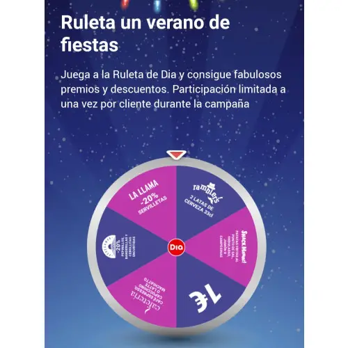 Nueva ruleta en la app de Dia
