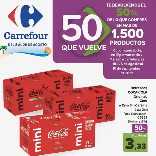 Nuevo folleto 50% que vuelve Carrefour - Desde el 8 de agosto