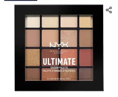 NYX Professional Makeup Paleta de Sombras de Ojos Ultimate Shadow Palette, 16 sombras ultra-pigmentada, Larga duración, Fórmula Vegana, Warm Neutrals