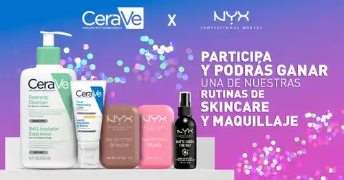 Sorteo de 10 Lotes de Productos NYX y Cerave: Maquillaje y Cuidado Facial Gratis