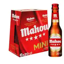 Oferta Amazon Mahou 5 Estrellas, Pack de 6 Botellas x 20 cl, Cerveza Especial Dorada Lager Con Sabor 5 Estrellas, 5.5% Volumen de Alcohol