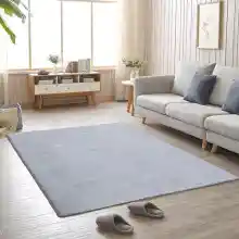 OKYUK Alfombra Salón de imitación de Piel de Conejo,160 x 230 cm,Alfombra Salon Supersuave y Antideslizante,alfombras mullidas，Lavable a máquina, para Sala de Estar y Dormitorio (Gris Claro)