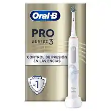 Oral-B Pro Series 3 Cepillo de Dientes Eléctrico con Mango Recargable y 2 Cabezales, Diseñado por Braun, Regalos Originales para Mujer y Hombre - Blanco