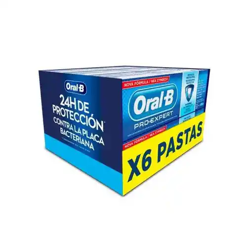 Oral-B Pro-Expert Pack X6 Pasta de dientes, Protección Profesional Sabor Menta Fresca, 6 Tubos 75ML.