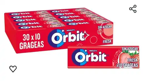 Orbit Chicles Sabor Fresa,  30 Unidades