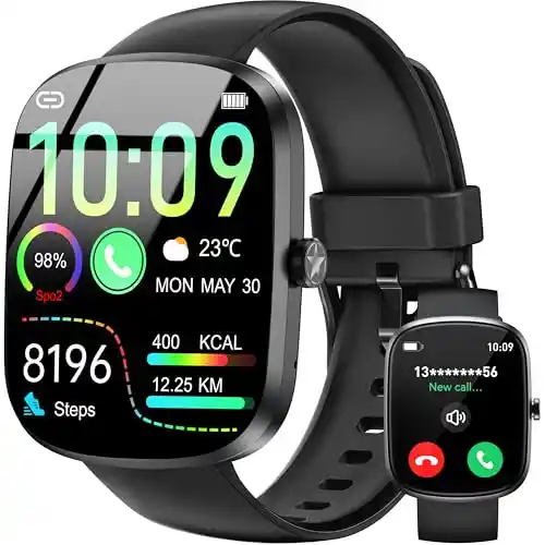 OUKITEL Reloj Inteligente Hombre Mujer, 1.91" HD Smartwatch Hombre Mujer con Llamadas Bluetooth, 140+ Modos Deportivos Smart Watch, SpO2/Pulsómetro/Monitor de Sueño, IP68 Impermeable para Android iOS