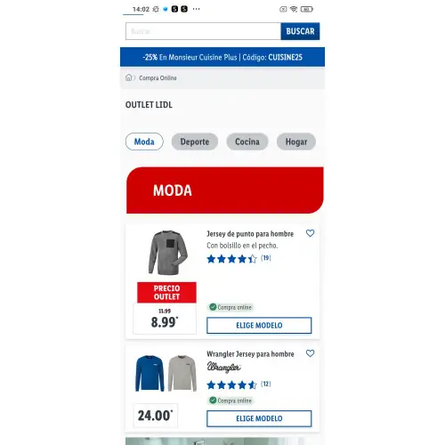 OUTLET de moda en LIDL