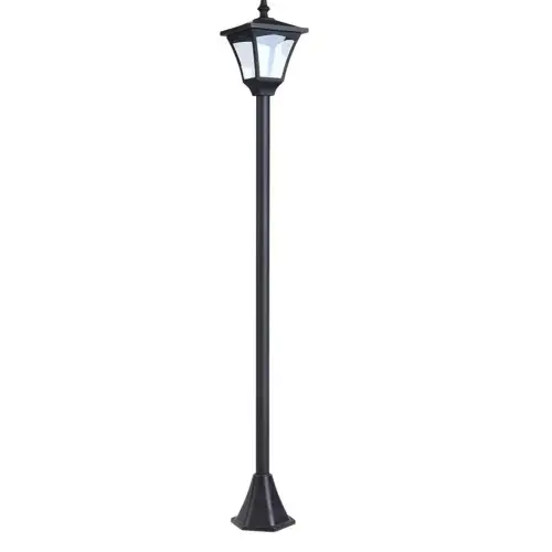 Outsunny Farol Solar de Jardín IP44 Lámpara de Pie con Luces Inteligentes LED para Exteriores Patio Terraza 15x15x120 cm Negro