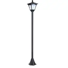 Outsunny Farol Solar de Jardín IP44 Lámpara de Pie con Luces Inteligentes LED para Exteriores Patio Terraza 15x15x120 cm Negro