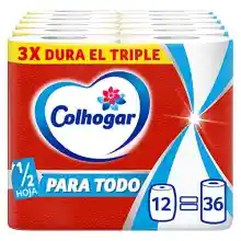 Pack 12 rollos de papel cocina Colhogar Paratodo (equivalen a 36 Rollos estándar)