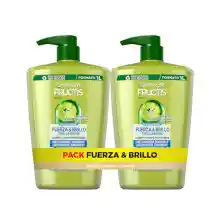 Pack 2x1L champú Garnier Fructis Fuerza y Brillo.