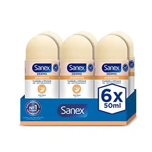 Pack 6x Desodorante Roll-On Sanex Sensitive