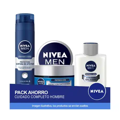 Pack ahorro NIVEA MEN: Espuma de Afeitar, Crema Hidratante y After Shave.