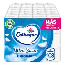 Pack de 108 rollos de papel higiénico Colhogar Ultra suave