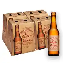 Pack de 24 botellas de cerveza Estrella de Galicia 330 ml.
