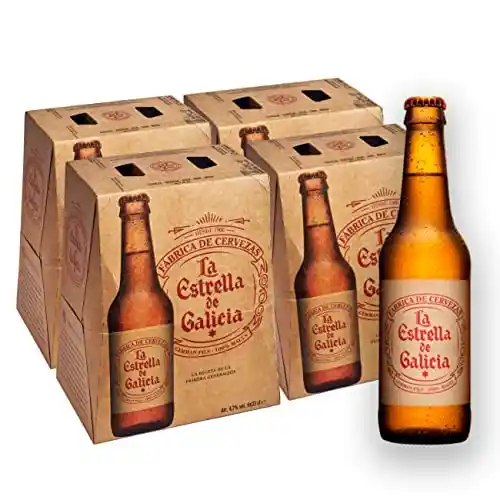 Pack de 24 botellas de cerveza Estrella de Galicia 330 ml.