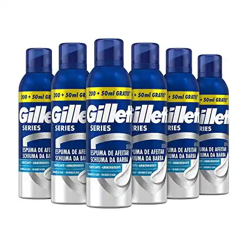 Pack de 6 espumas de afeitar Gillette Series 250ml