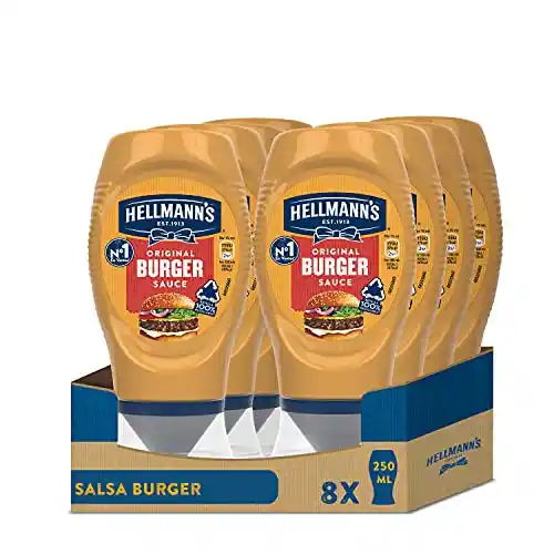 Pack de 8 unidades de Salsa Burger Hellmann's 250ml